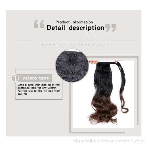 Long Straight Extensions 613 Wrap Around Clip In Ponytail Hair Extension Heat Resistant Synthetic Pony Tail Fake Hair